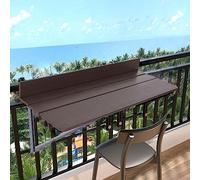 Mesa de balcón, mesa de terraza, mesa de pie para barandilla, mesa de balcón para colgar, mesa plegable para balcón, mesa plegable de pared, moderna mesa de baño, barandilla de jardín (color: marrón,