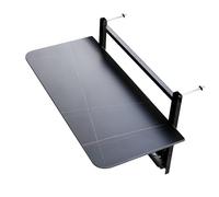 Mesa de balcón plegable ajustable de 4 alturas que ahorra espacio, mesa de bar al aire libre para barandilla, perfecta para jardín y patio (negro, 120 x 35 cm)