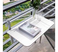 Mesa de balcón plegable de 60 a 120 cm, mesa de centro para exteriores, superficie de trabajo expandible para balcón y terraza, perfecta para espacios pequeños, diseño duradero