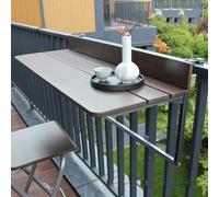 Mesa de balcón plegable, impermeable, resistente a altas temperaturas, fuerte capacidad de carga, ideal para patio, té, estudio y barbacoa