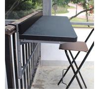 Mesa de balcón Plegable, Mesa de barandilla Ajustable montada en la Pared, Mesa Lateral al Aire Libre Que Ahorra Espacio, Resistente a la Intemperie Beauty Comes