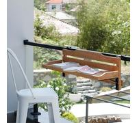 Mesa de balcón plegable montada en la pared, escritorio al aire libre para todo tipo de clima para espacios pequeños, mesa de bar flotante ajustable, ideal para uso en casa o patio