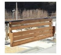 Mesa de balcón plegable para interiores y exteriores, escritorio montado en la pared para barandillas, patio, jardín, mesa de servicio plegable compacta marrón (24 x 120 cm)