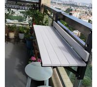 Mesa de balcón plegable para uso al aire libre, escritorio de pared, 80 x 26 cm, perfecta para patio, terraza, espacios pequeños, mesa compacta para jardín y balcón