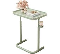 Mesa de bandeja ajustable con portavasos y parte superior elevable, escritorio portátil para laptop, para sofá, silla y sillón reclinable