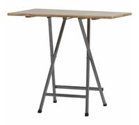 Mesa De BAR 120x80x118cm Madera de Pino Estante Acero Revestido Plegable Nuevo