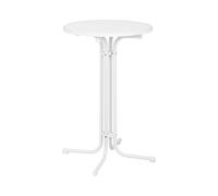 Mesa de bar alta - Ø 70 cm - plegable - blanca | Royal Catering