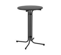 Mesa de bar alta - Ø 70 cm - plegable - negra | Royal Catering