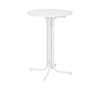 Mesa de bar alta - Ø 80 cm - plegable - blanca | Royal Catering