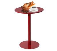 Mesa de bar alta de metal rojo - Mesa de cóctel Slish para comedor al aire libre, barbacoa en el jardín, mostrador de café interior y mesa auxiliar de sofá (70 x 70 x 104 cm) - ¡perfecta para