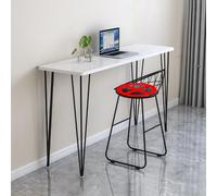 Mesa de bar alta, mesa de comedor rectangular de madera maciza, diseño creativo de borde vivo, amplia mesa de centro de cocina, no incluye taburetes