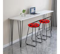 Mesa de bar alta, mesa de comedor rectangular de madera maciza, diseño creativo de borde vivo, amplia mesa de centro de cocina, no incluye taburetes