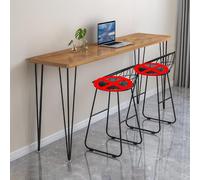 Mesa de bar alta, mesa de comedor rectangular de madera maciza, diseño creativo de borde vivo, amplia mesa de centro de cocina, no incluye taburetes