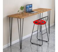 Mesa de bar alta, mesa de comedor rectangular de madera maciza, diseño creativo de borde vivo, amplia mesa de centro de cocina, no incluye taburetes