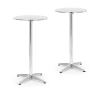 Mesa de bar alta - set de 2 - ECO - Ø 60 cm - plegable - regulable en altura - Royal Catering