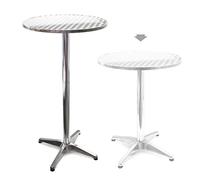 Mesa de Bar Bistro Aluminio Altura Regulable 70cm o 110cm Ø 60 cm Ideal Exterior Terraza Hostelería