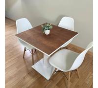 MESA DE BAR | BISTROT | RESTAURANT CUADRADA CON PIE CENTRAL 60/70/80 cm colores surtidos (CORTEN F287 EFECTO ÓXIDO - BLANCO, 70X70)