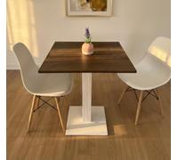 MESA DE BAR | BISTROT | RESTAURANT CUADRADO CON PIE CENTRAL 60/70/80 cm colores a juego (BAROK A427 - BLANCO, 60 x 60)