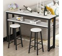 Mesa de bar con parte superior de mármol sintético, diseño moderno de altura de pub largo para el hogar, restaurante y bar (sillas no incluidas)