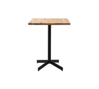 Mesa de bar cuadrada de madera maciza y metal negro D60 cm SOPRA