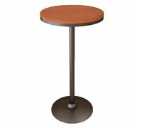Mesa de bar de 105 cm de alto, parte superior redonda de madera y patas de metal negro, perfecta para el hogar, bar, cocina, mostrador y rincón de comedor, diseño resistente y elegante para espacios
