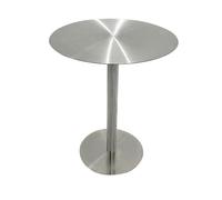 Mesa de bar de acero inoxidable para exteriores, mostrador redondo alto con base estable, diseño que ahorra espacio para restaurantes, cafeterías, comedor comercial, uso en pub