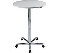 Mesa de bar, de altura regulable eurokraft pro, armazón cromado