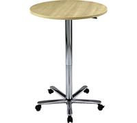 Mesa de bar, de altura regulable eurokraft pro, armazón cromado