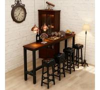 Mesa de bar de desayuno, escritorio de pub con marco de metal con almohadillas ajustables, adecuada para el hogar, cocina, comedor, diseño resistente, 100 x 40 x 100 cm