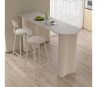 Mesa de bar de madera blanca con tablero de pizarra, mesa de altura de mostrador, mesa de bar rectangular, mesa de comedor estrecha, mesa de altura de bar, mesa de comedor de cocina, sin sillas(120cm/