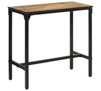 Mesa de bar de madera maciza de mango 110 x 55 x 107 cm con estructura de | Madera de mango en bruto, marco de hierro, acabado y vetas únicas, para cocina o sala, 110 kg de carga