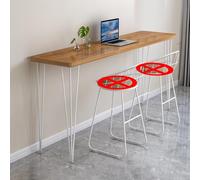 Mesa de bar de madera maciza, mesa alta rectangular para cocina y comedor, diseño creativo de borde vivo, mesa espaciosa para café y comedor, no incluye taburetes