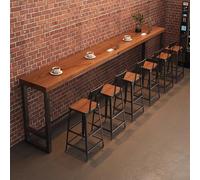 Mesa de bar de madera maciza,mesa compacta for balcón for uso doméstico,ahorra espacio pero es resistente.Ideal for tiendas de té de burbujas,bares y salas de estar(140x40x105cm/55.1x15.7x41.3in)