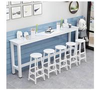 Mesa de bar de madera maciza, moderna mesa de consola rectangular para el hogar, mesa de comedor con diseño largo y estrecho, ideal para desayuno, cocina (160 x 30 x 100 cm, patrón de piedra blanca +