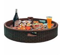 Mesa de bar flotante y bandeja de servir, bandeja inflable para bufé para fiestas en la piscina y playa, desayuno, spas y barras de arena, flotador ideal para exteriores, para adultos, color