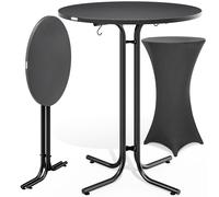 Mesa de bar gris 110x70cm + funda de mesa de bar gris Ø70cm