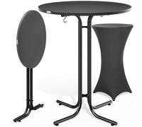 Mesa de bar gris 110x80cm + funda de mesa de bar antracita Ø80cm