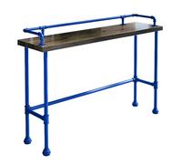 Mesa de bar industrial con barandilla, mesa de comedor de 63 pulgadas, fácil montaje para jardín, balcón, piscina interior