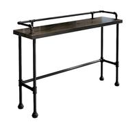 Mesa de bar industrial con barandilla, mesa de comedor de 63 pulgadas, fácil montaje para jardín, balcón, piscina interior