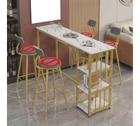 Mesa de bar larga y estrecha, mesa de bar de altura de mostrador, mesa de bar industrial, mesa de balcón, mesa alta para tienda de té y café con marco de metal resistente, mesa de isla de cocina para