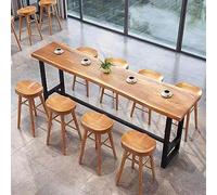 Mesa de bar Live Ed de madera maciza con reposapiés, mesa de comedor de encimera alta para cocina, pub o comedor, diseño Slish & Design