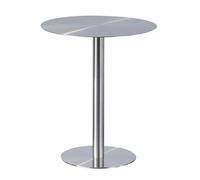 Mesa de Bar Mesa de Bar de Acero Inoxidable Mesa Auxiliar Redonda Mesa Auxiliar pequeña Mesa de sofá Moderna Mesita de Noche para Sala de Estar Dormitorio, Mesa de Cocina Mesas de Pub, Ahorr