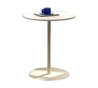 Mesa de bar Mesa de bistró Mesa auxiliar de café beige Mesa de bar con base redonda de metal, mesa de comedor Mesa auxiliar pequeña para sala de estar, dormitorio, balcón, mesa de comedor estrecha c