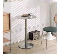 Mesa de bar Mesa de bistró Mesa de bar redonda, mesa de centro de acero inoxidable con base de metal resistente, escritorio de desayuno que ahorra espacio, mesas auxiliares para sala de estar, comed