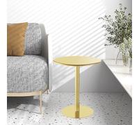 Mesa de bar Mesa de bistró Mesa de centro redonda para sala de estar con base de metal dorado, mesa de té lateral para sofá para el hogar, oficina, dormitorio, balcón, mesa de bar alta, con kit de i