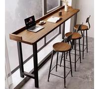 Mesa de Bar Moderna de Madera Maciza - Mesa de Comedor y Consola Rectangular Estrecha con Estructura de Acero Grueso, Altura de mostrador para Comedor y cafetería (140 x 40 cm)