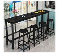 Mesa de bar moderna de madera para el hogar, solo bar, consola rectangular, mesa de comedor, mesa de comedor para desayuno largo, cocina, bar, mesa estrecha (tamaño: 140 x 30 x 100 cm, color: negro)
