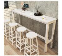 Mesa de bar moderna de madera para el hogar, solo bar, consola rectangular, mesa de comedor, mesa de comedor para desayuno largo, cocina, mesa estrecha (tamaño: 140 x 30 x 100 cm, color: blanco)