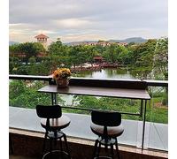 Mesa De Bar Para Balcón Para Barandillas Mesa De Patio Mesa De Balcón Mesa De Pared Plegable, Mesa Colgante De Balcón, 5 Niveles De Ajuste De Altura, Marco De Aluminio, Barandilla/Exterior/Mesa De Co