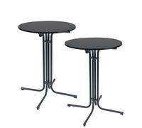 Mesa De Bar Plegable Ø 80 Cm Altura 110 Cm Mesa De Acero Mesa De Bistro 2X